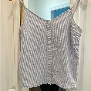 Striped Blue and White Women's Top